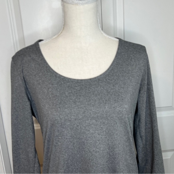 Just Cozy Grey Long Sleeve Tunic Top Medium Casual Athleisure Loungewear Spring - Picture 3 of 11